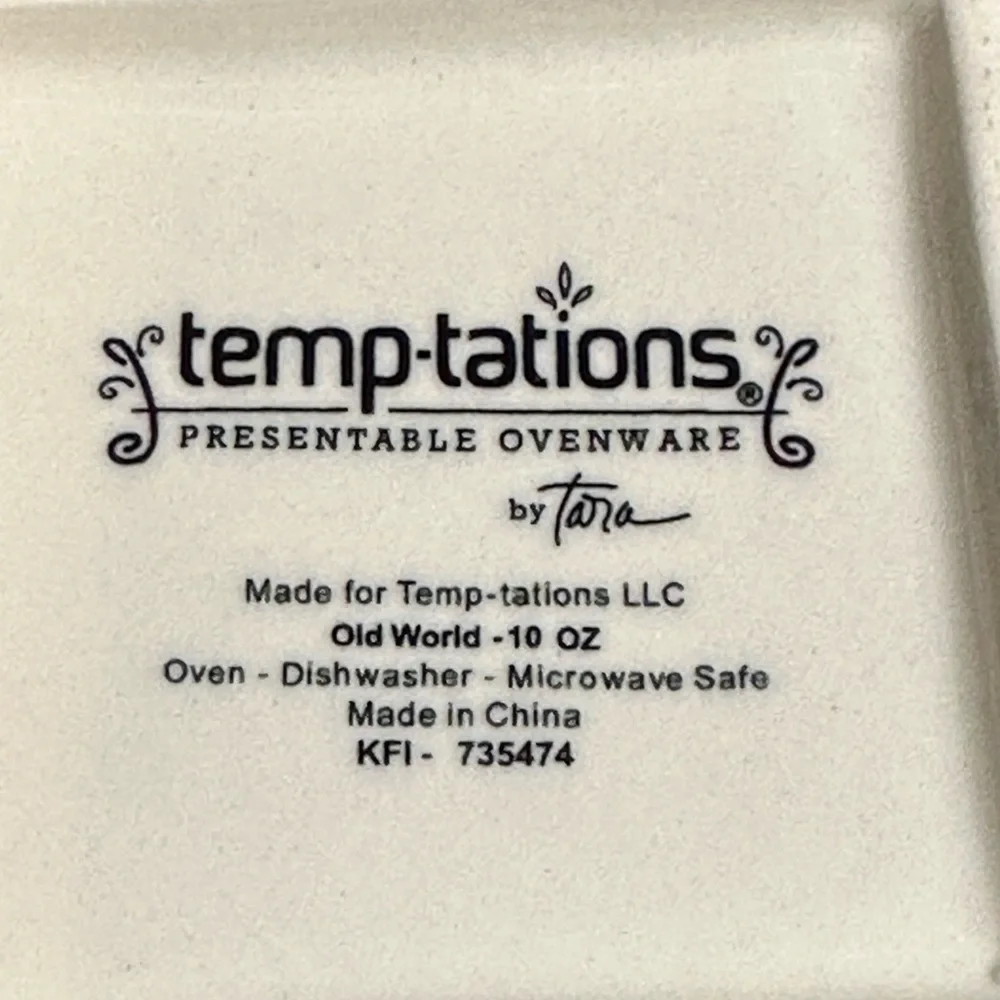 Temp-tations presentable ovenware by Tara old world ceramic set of 2 10oz